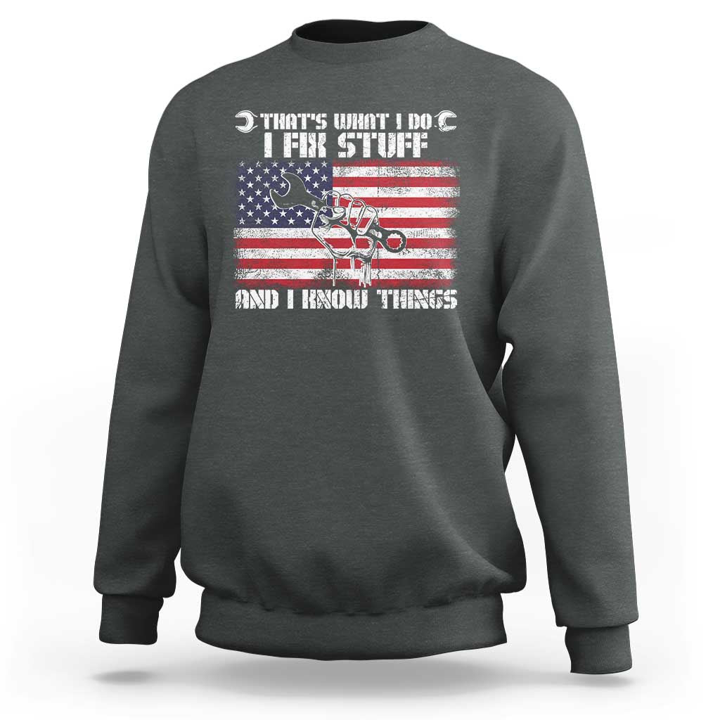 Patriotic Mechanic American Flag Car Repairman Sweatshirt - Wonder Print Shop