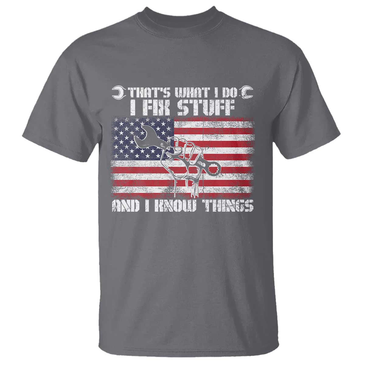 Patriotic Mechanic American Flag Car Repairman T Shirt - Wonder Print Shop