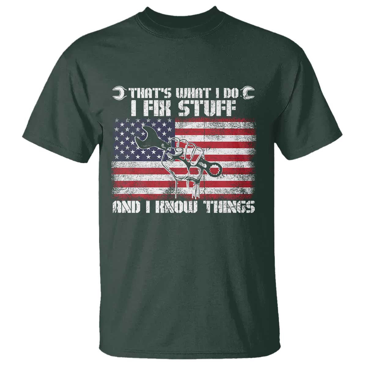 Patriotic Mechanic American Flag Car Repairman T Shirt - Wonder Print Shop