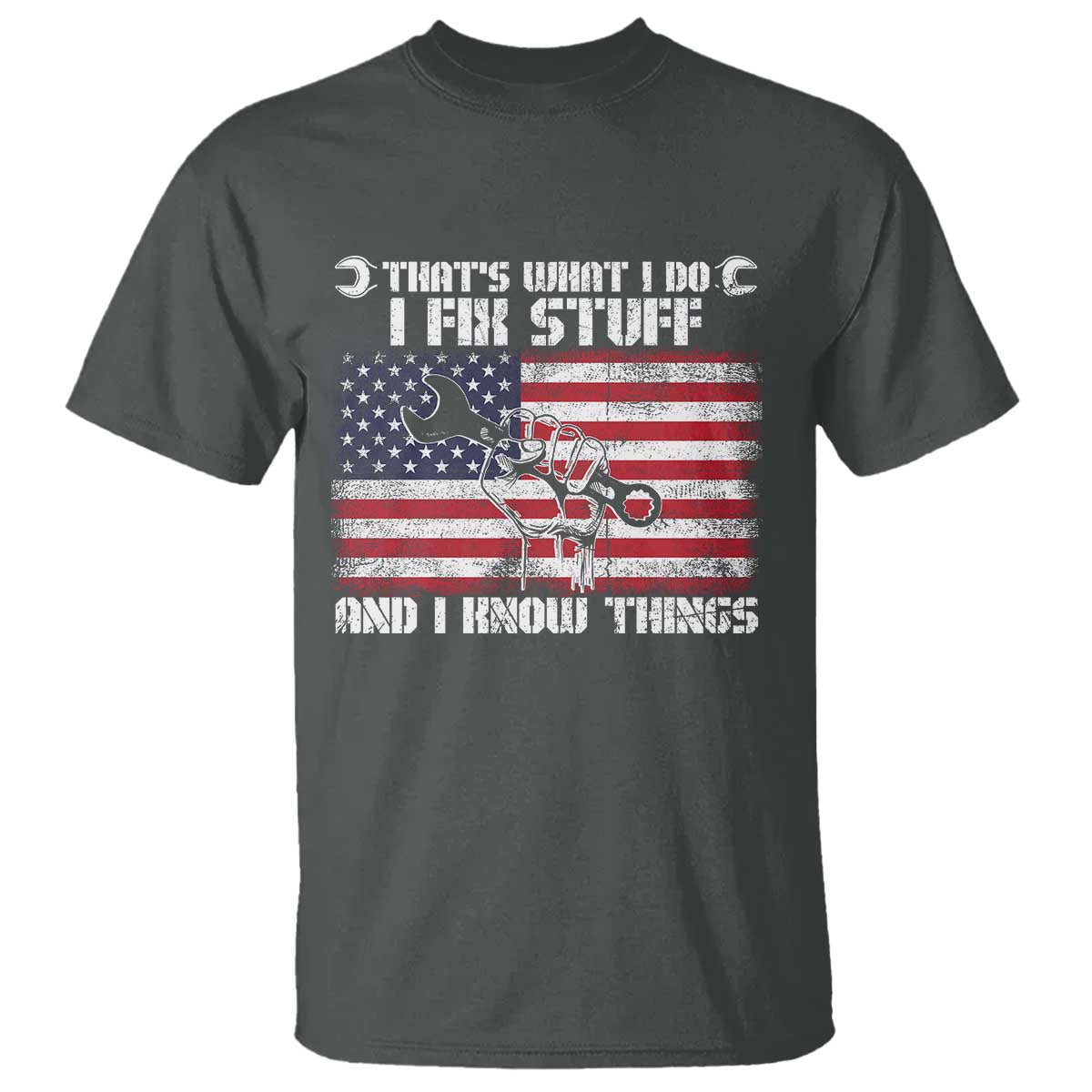 Patriotic Mechanic American Flag Car Repairman T Shirt - Wonder Print Shop