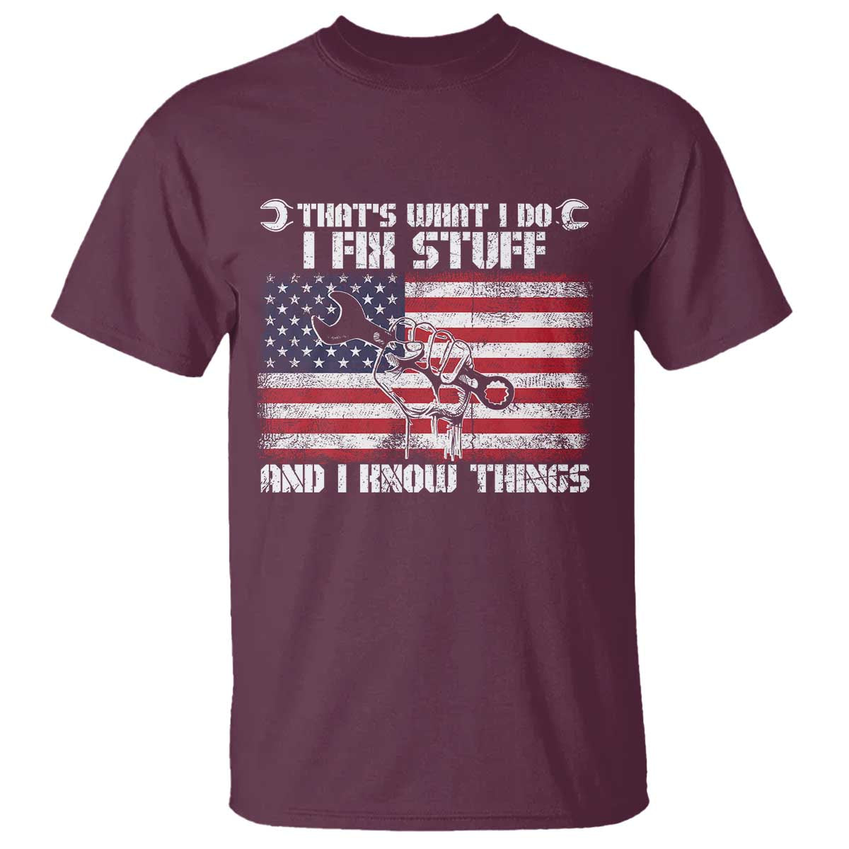 Patriotic Mechanic American Flag Car Repairman T Shirt - Wonder Print Shop