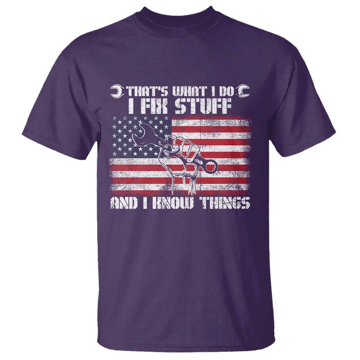 Patriotic Mechanic American Flag Car Repairman T Shirt - Wonder Print Shop
