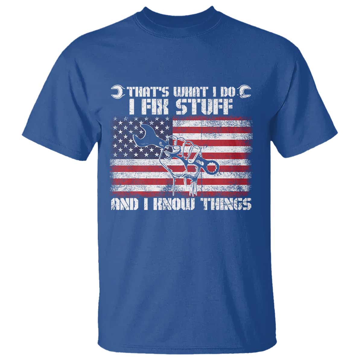 Patriotic Mechanic American Flag Car Repairman T Shirt - Wonder Print Shop