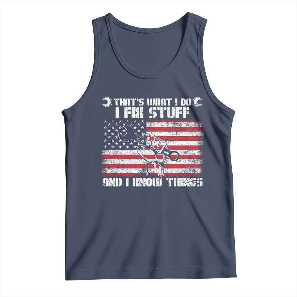 Patriotic Mechanic American Flag Car Repairman Tank Top - Wonder Print Shop