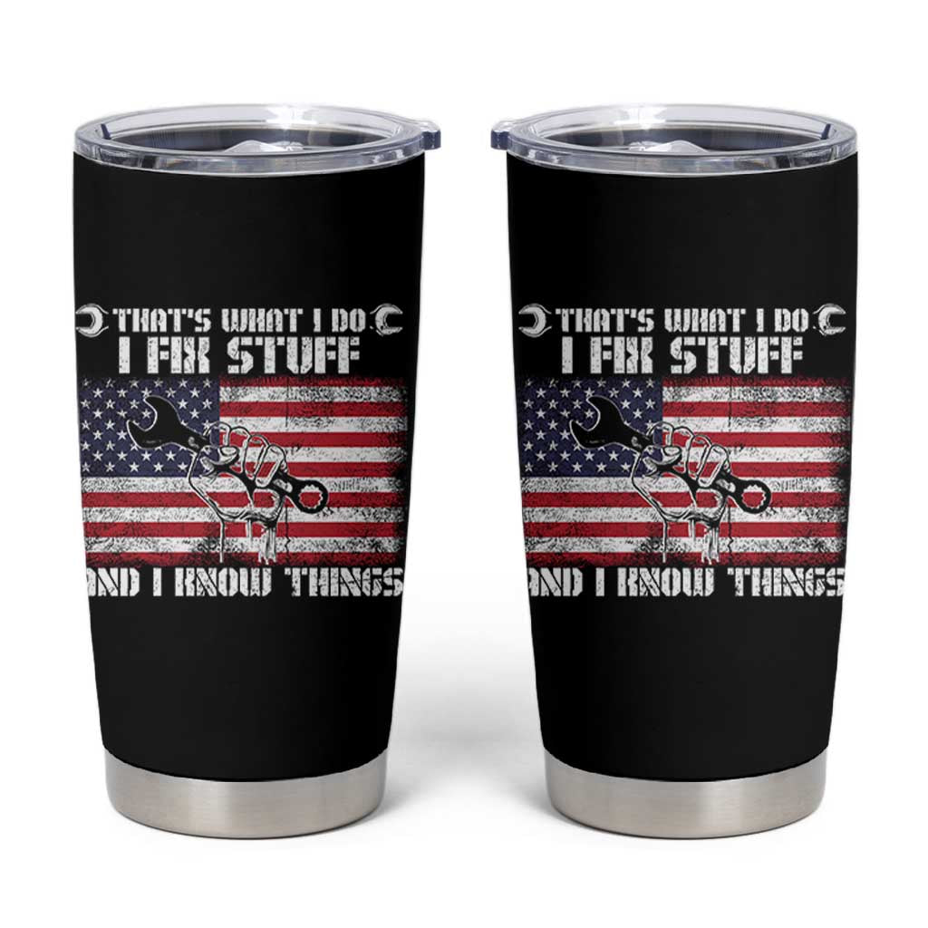 Patriotic Mechanic American Flag Car Repairman Tumbler Cup