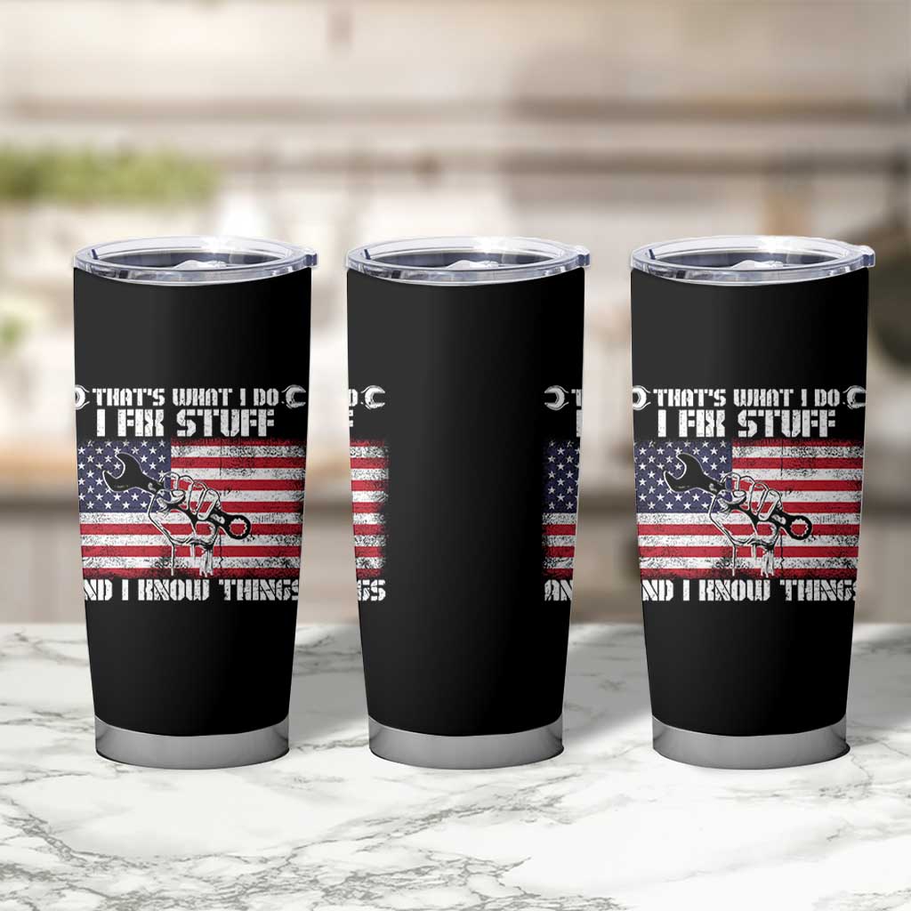 Patriotic Mechanic American Flag Car Repairman Tumbler Cup