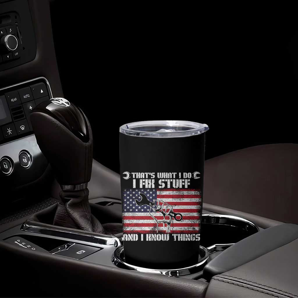 Patriotic Mechanic American Flag Car Repairman Tumbler Cup