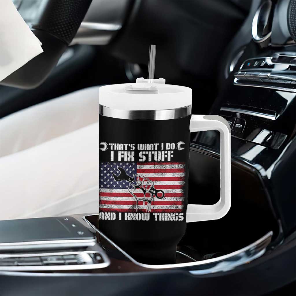 Patriotic Mechanic American Flag Car Repairman Tumbler With Handle