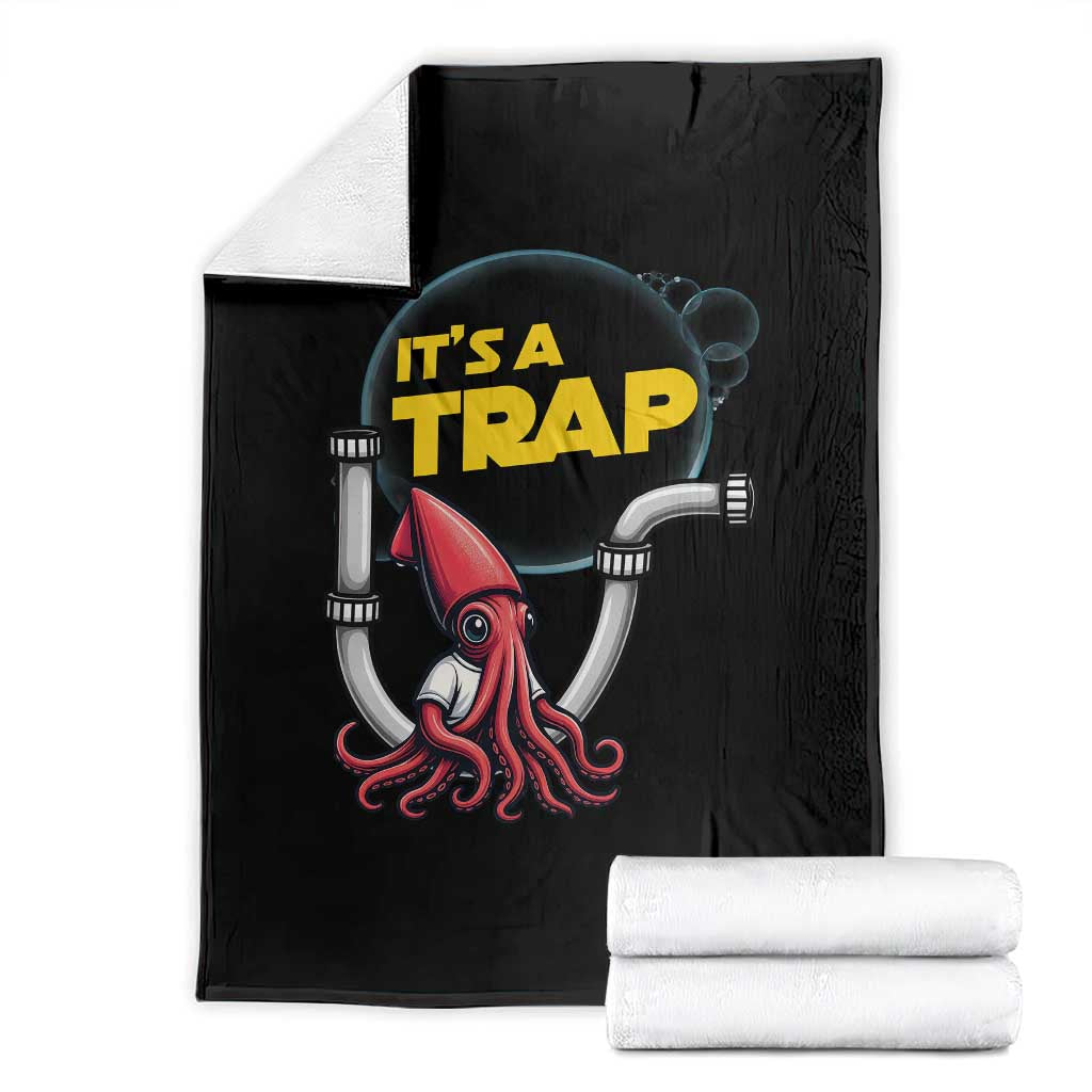 Funny Plumbing Plumber Throw Blanket It Is A Trap - Wonder Print Shop