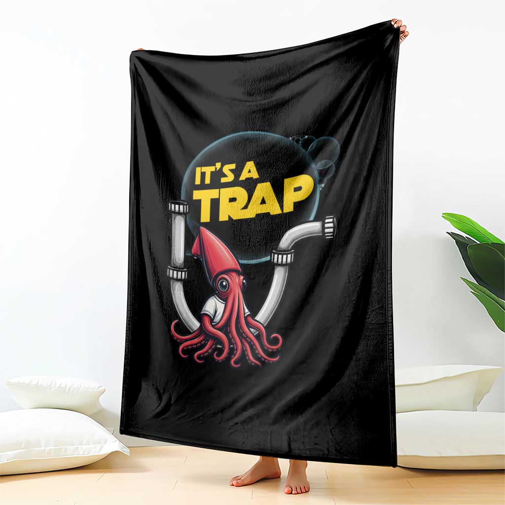 Funny Plumbing Plumber Throw Blanket It Is A Trap - Wonder Print Shop