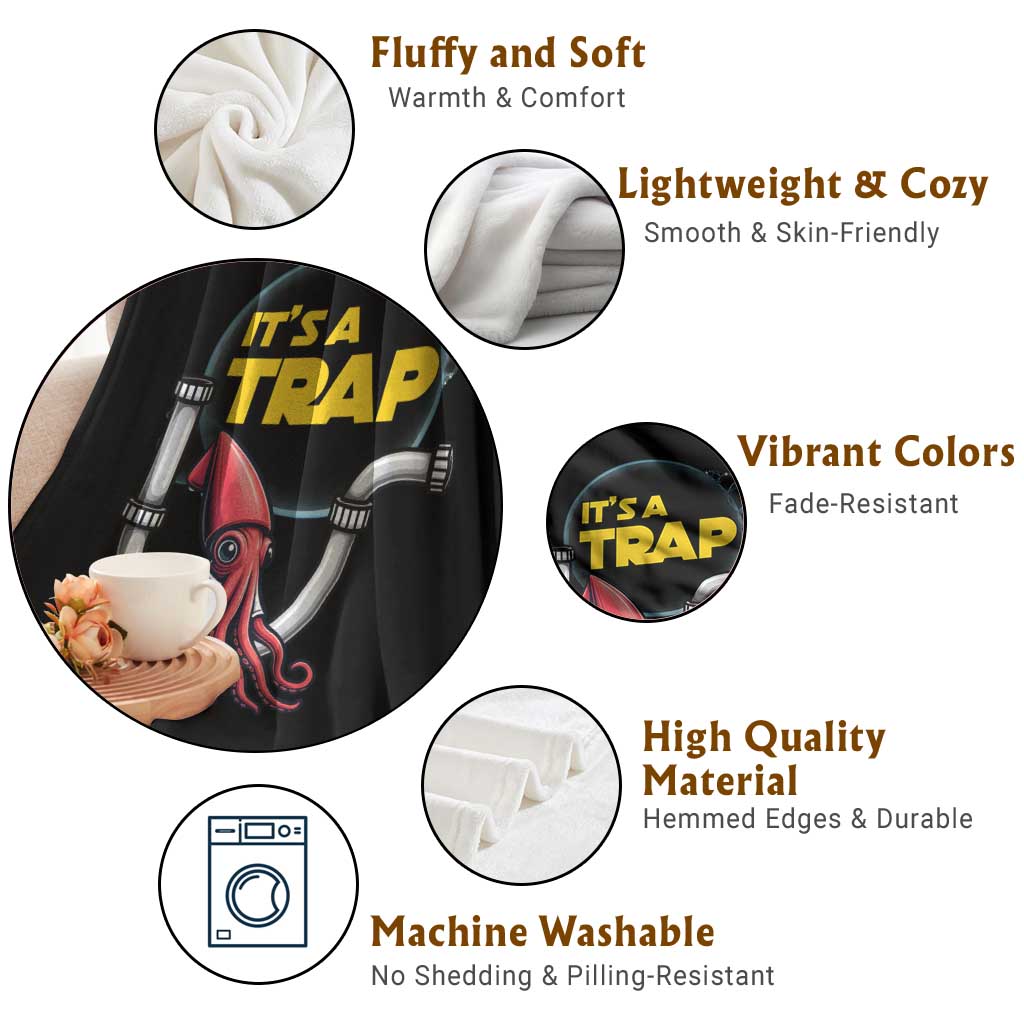 Funny Plumbing Plumber Throw Blanket It Is A Trap - Wonder Print Shop