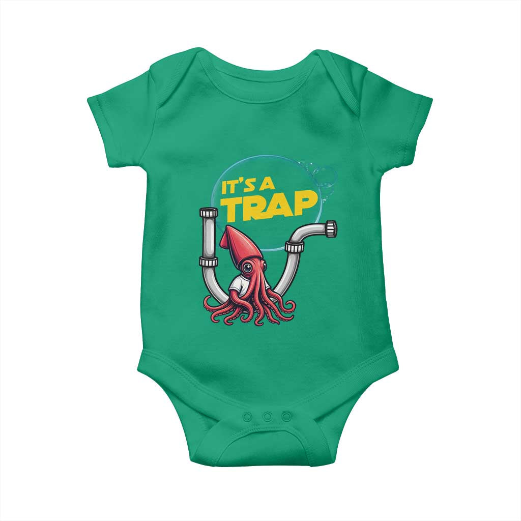 Funny Plumbing Plumber Baby Onesie It Is A Trap - Wonder Print Shop