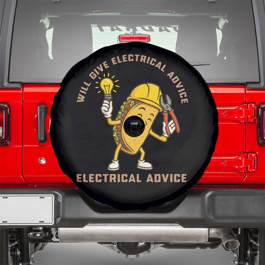 Funny Electrician Spare Tire Cover This Electrician Will Work For Tacos - Wonder Print Shop