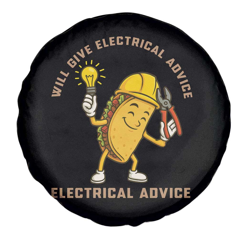 Funny Electrician Spare Tire Cover This Electrician Will Work For Tacos - Wonder Print Shop