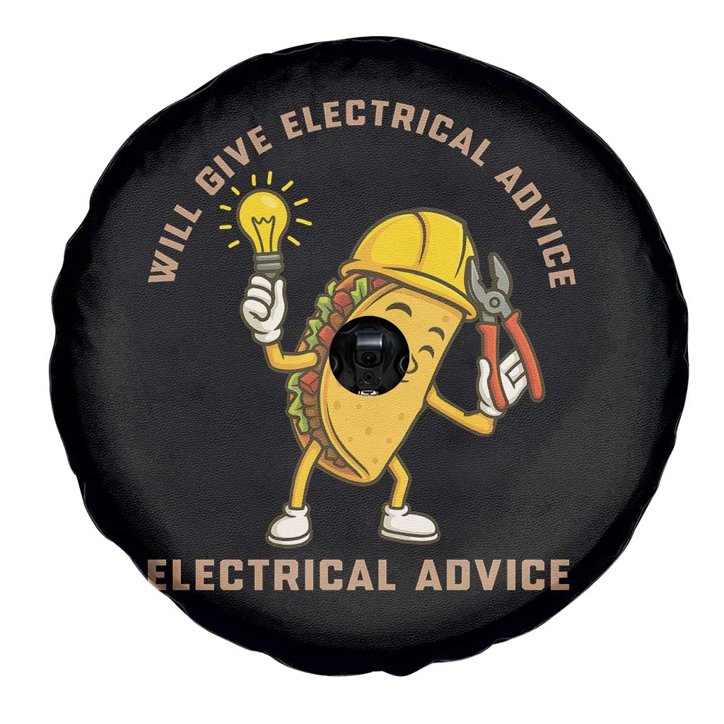 Funny Electrician Spare Tire Cover This Electrician Will Work For Tacos - Wonder Print Shop