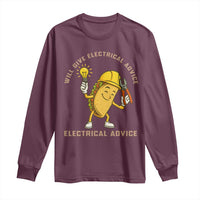 Funny Electrician Long Sleeve Shirt This Electrician Will Work For Tacos - Wonder Print Shop