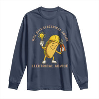 Funny Electrician Long Sleeve Shirt This Electrician Will Work For Tacos - Wonder Print Shop