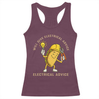 Funny Electrician Racerback Tank Top This Electrician Will Work For Tacos - Wonder Print Shop
