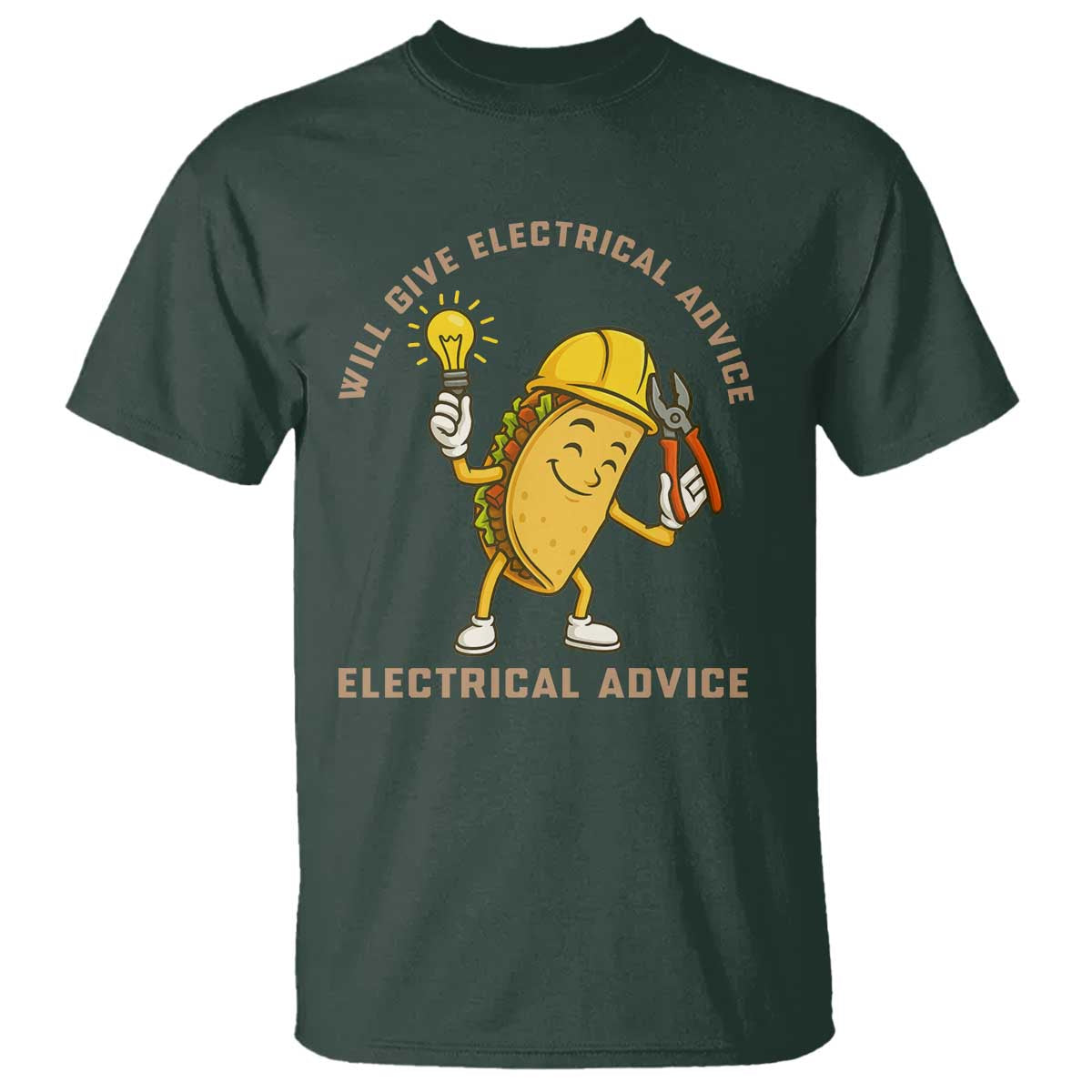 Funny Electrician T Shirt This Electrician Will Work For Tacos - Wonder Print Shop