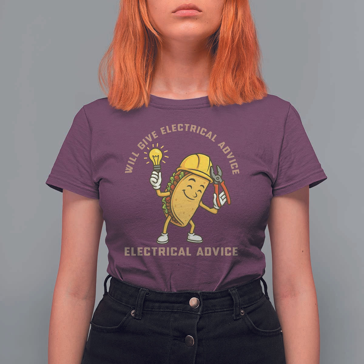 Funny Electrician T Shirt For Women This Electrician Will Work For Tacos - Wonder Print Shop