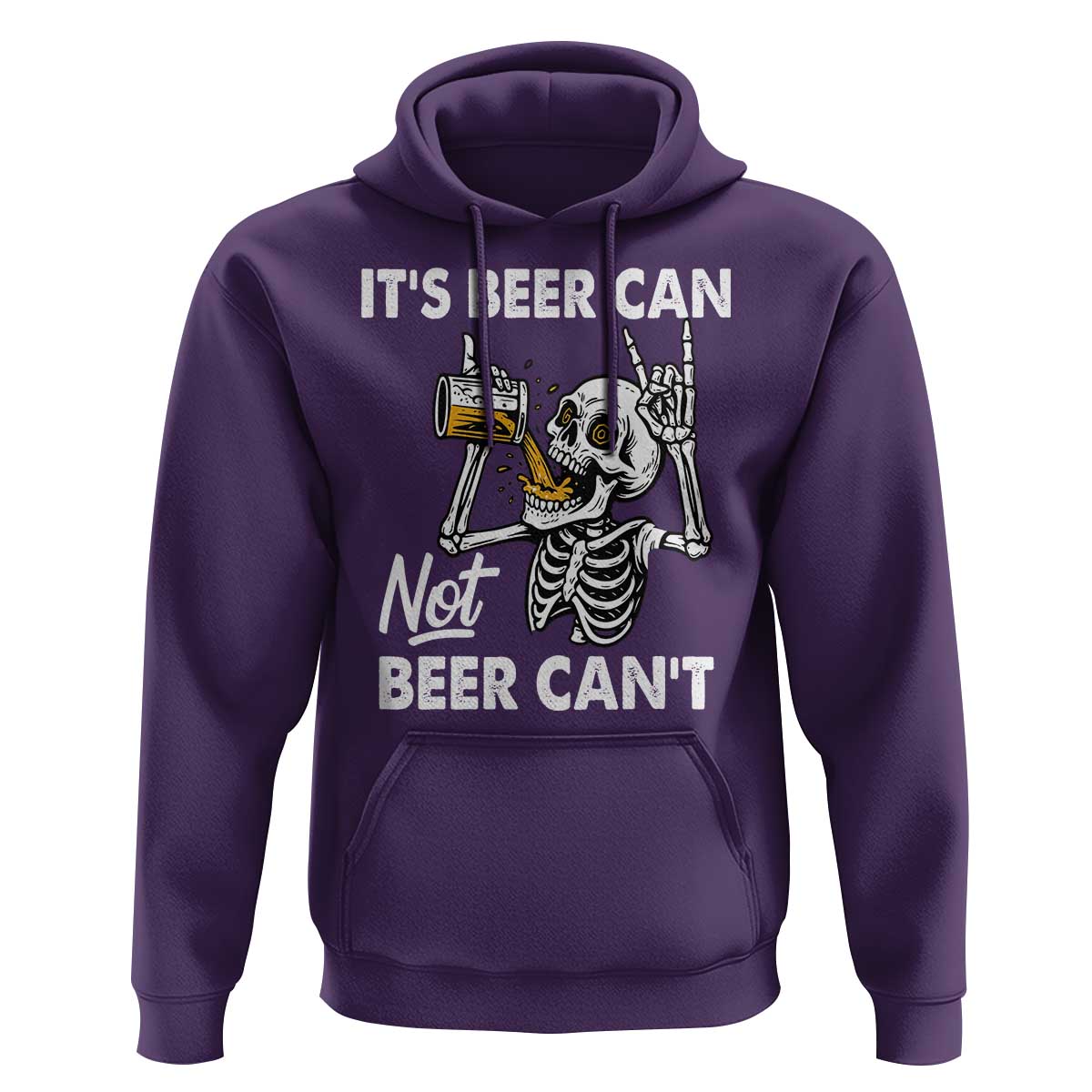 Funny Skeleton Beer Hoodie It Is Beer Can Not Beer Can Not - Wonder Print Shop