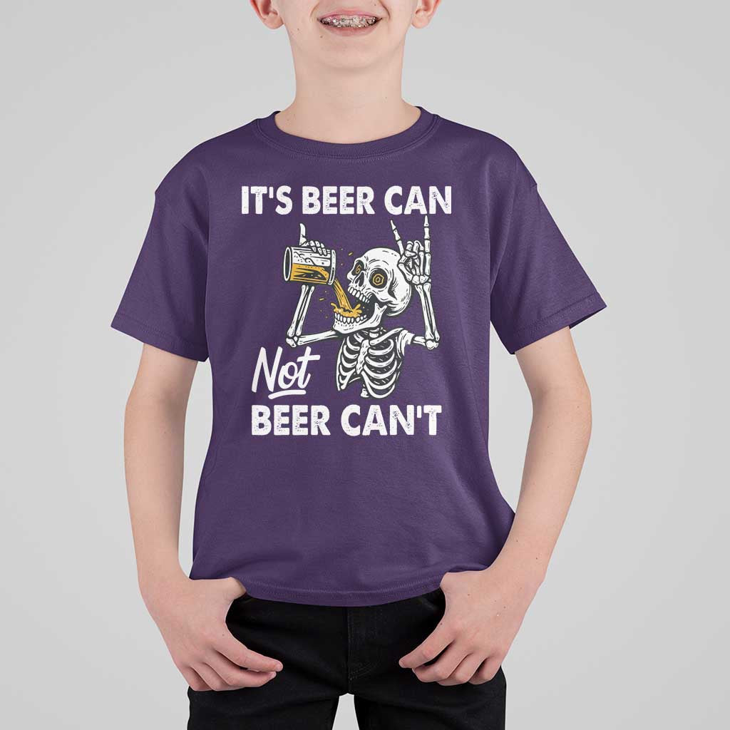 Funny Skeleton Beer T Shirt For Kid It Is Beer Can Not Beer Can Not - Wonder Print Shop
