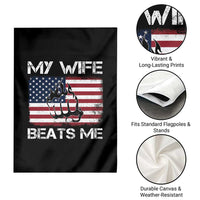 Funny Husband Sarcastic Garden Flag American Flag My Wife Beats Me - Wonder Print Shop