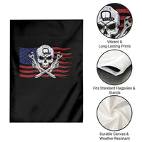 Skeleton Mechanic Garden Flag American Flag Patriotic Car Repair - Wonder Print Shop