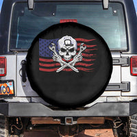 Skeleton Mechanic Spare Tire Cover American Flag Patriotic Car Repair - Wonder Print Shop
