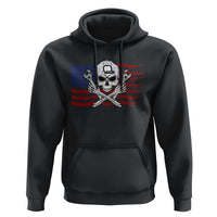 Skeleton Mechanic Hoodie American Flag Patriotic Car Repair - Wonder Print Shop