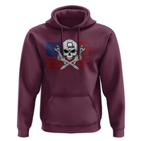 Skeleton Mechanic Hoodie American Flag Patriotic Car Repair - Wonder Print Shop