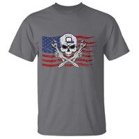 Skeleton Mechanic T Shirt American Flag Patriotic Car Repair - Wonder Print Shop