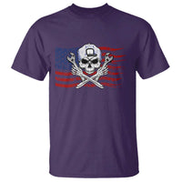 Skeleton Mechanic T Shirt American Flag Patriotic Car Repair - Wonder Print Shop