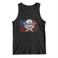 Skeleton Mechanic Tank Top American Flag Patriotic Car Repair - Wonder Print Shop