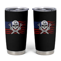 Skeleton Mechanic Tumbler Cup American Flag Patriotic Car Repair