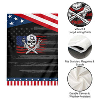 Skeleton Mechanic Garden Flag American Flag Patriotic Car Repair