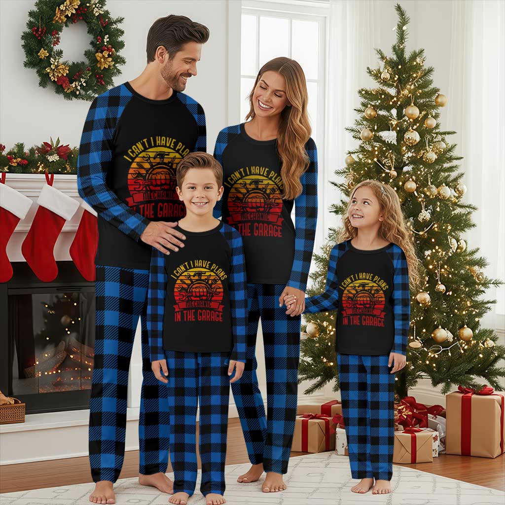 Funny Car Mechanic Plaid Pajama Set I Cant I Have Plans In The Garage - Wonder Print Shop