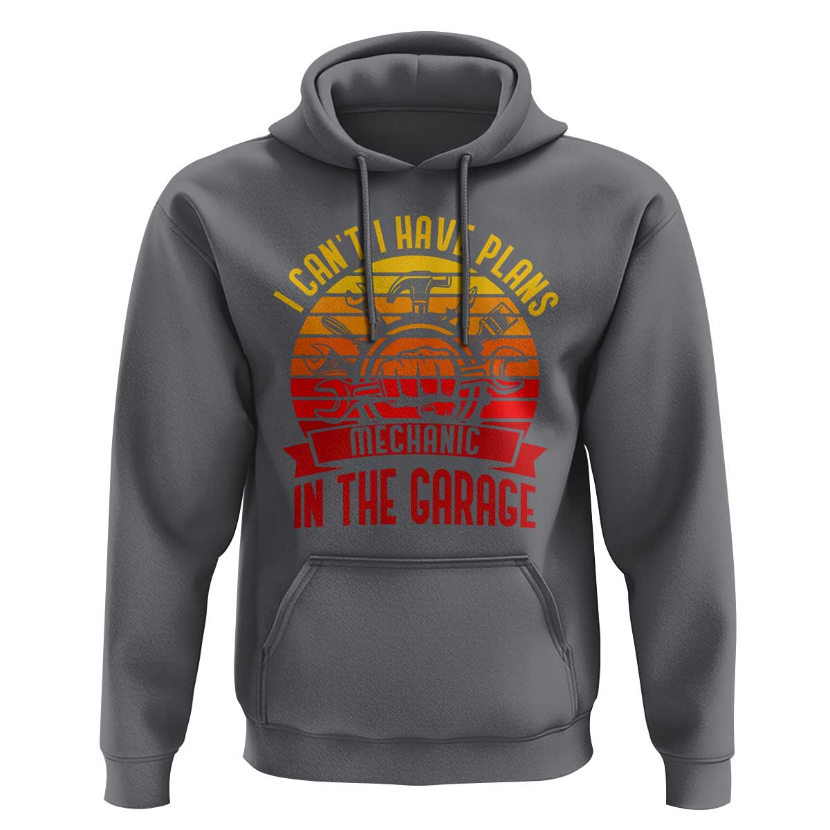 Funny Car Mechanic Hoodie I Cant I Have Plans In The Garage - Wonder Print Shop