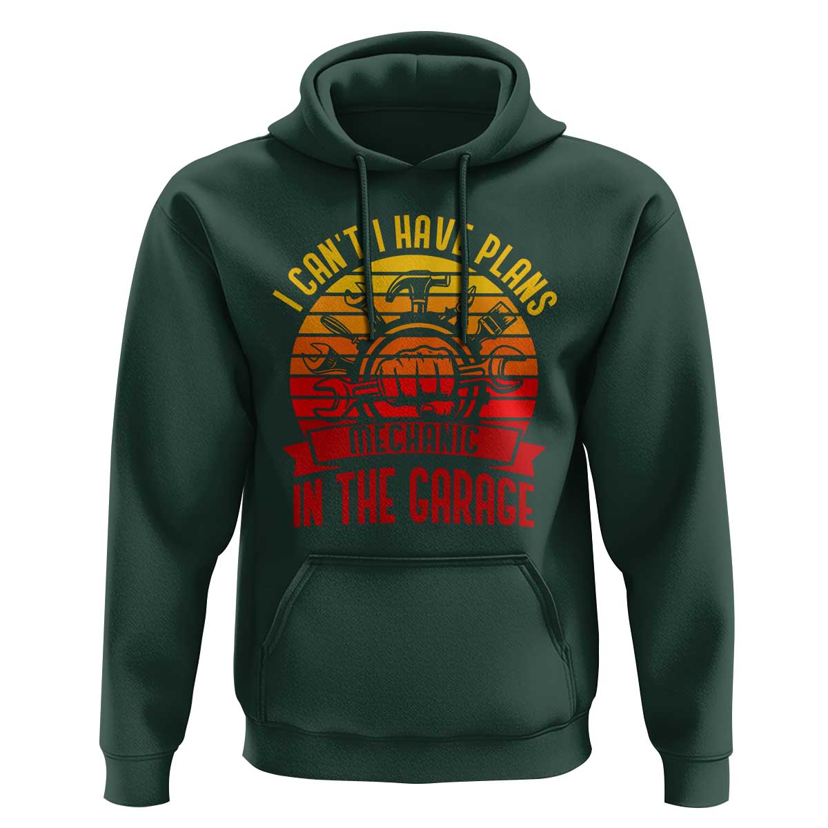 Funny Car Mechanic Hoodie I Cant I Have Plans In The Garage - Wonder Print Shop