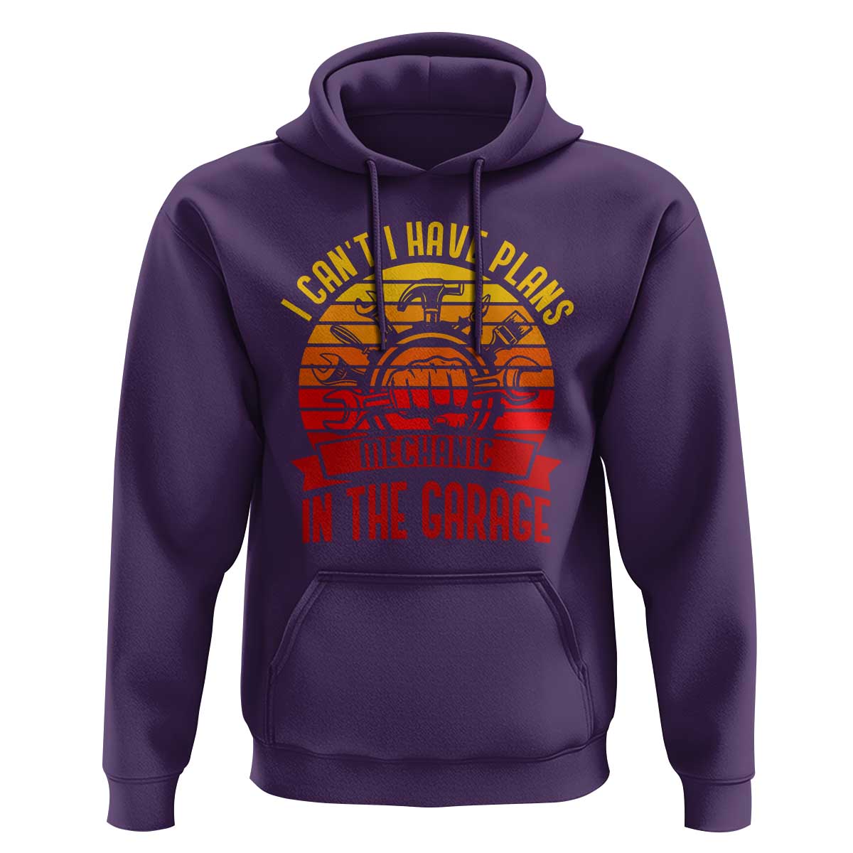 Funny Car Mechanic Hoodie I Cant I Have Plans In The Garage - Wonder Print Shop