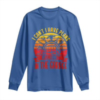 Funny Car Mechanic Long Sleeve Shirt I Cant I Have Plans In The Garage - Wonder Print Shop