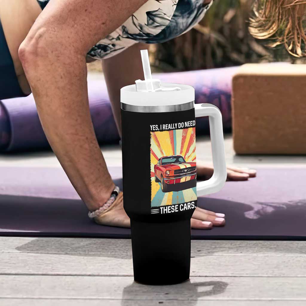 Funny Garage Mechanic Tumbler With Handle Yes I Really Do Need All These Cars