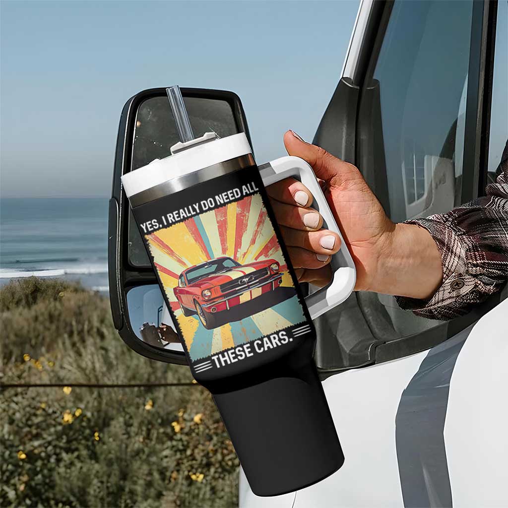 Funny Garage Mechanic Tumbler With Handle Yes I Really Do Need All These Cars