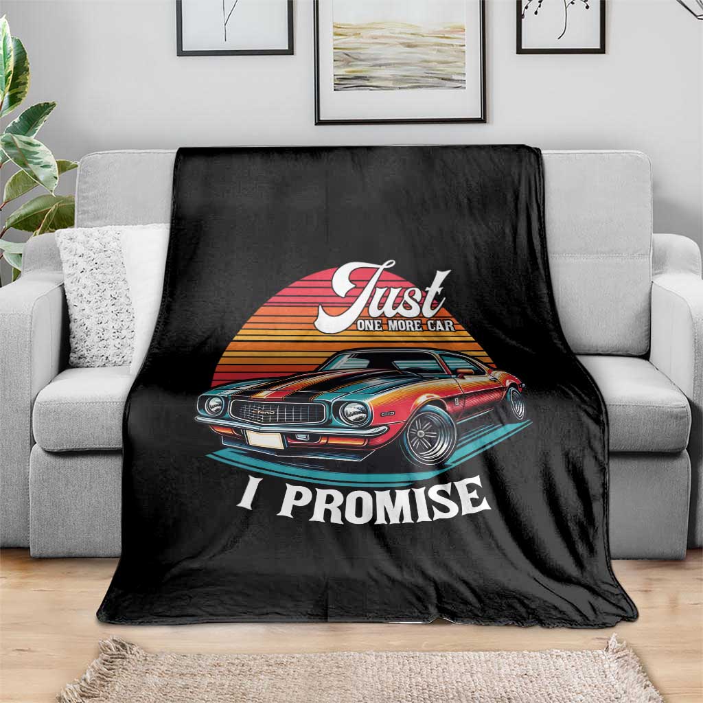 Funny Car Enthusiast Throw Blanket Just One More Car I Promise - Wonder Print Shop