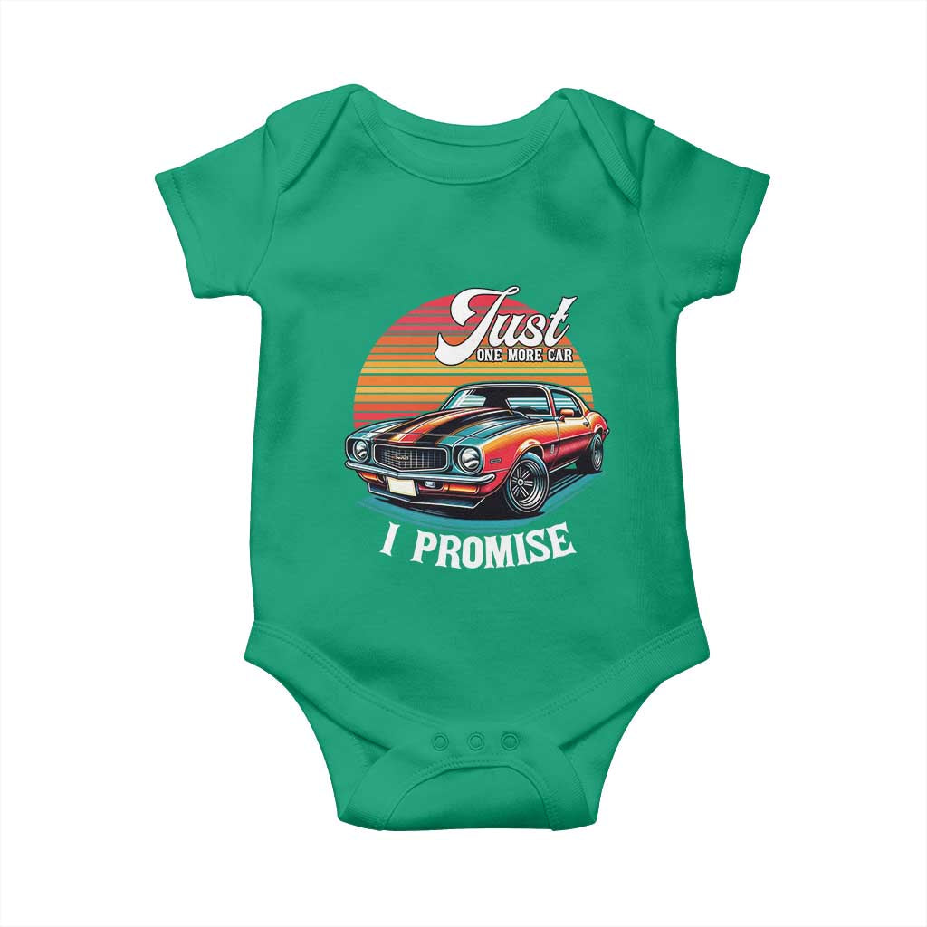 Funny Car Enthusiast Baby Onesie Just One More Car I Promise - Wonder Print Shop