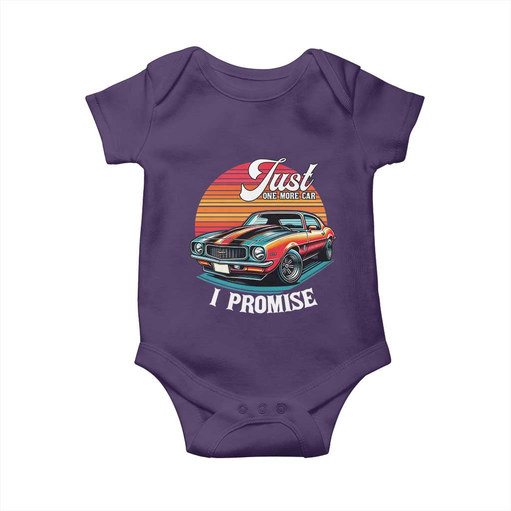 Funny Car Enthusiast Baby Onesie Just One More Car I Promise - Wonder Print Shop