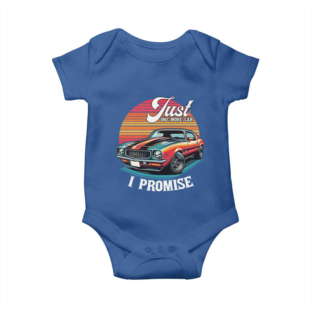 Funny Car Enthusiast Baby Onesie Just One More Car I Promise - Wonder Print Shop