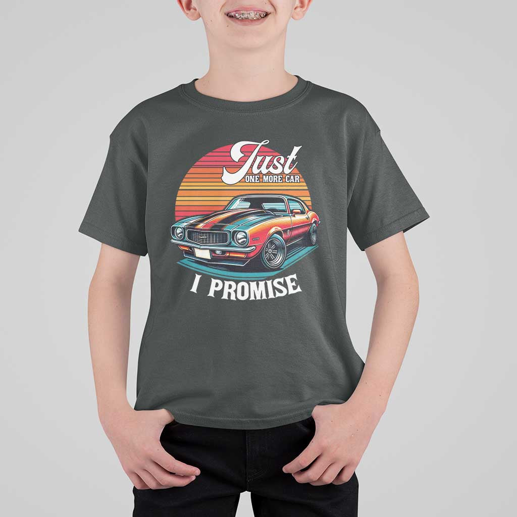 Funny Car Enthusiast T Shirt For Kid Just One More Car I Promise - Wonder Print Shop