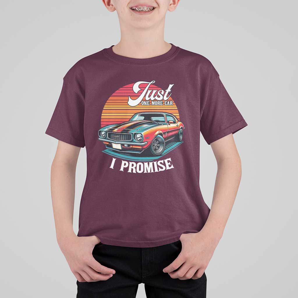 Funny Car Enthusiast T Shirt For Kid Just One More Car I Promise - Wonder Print Shop