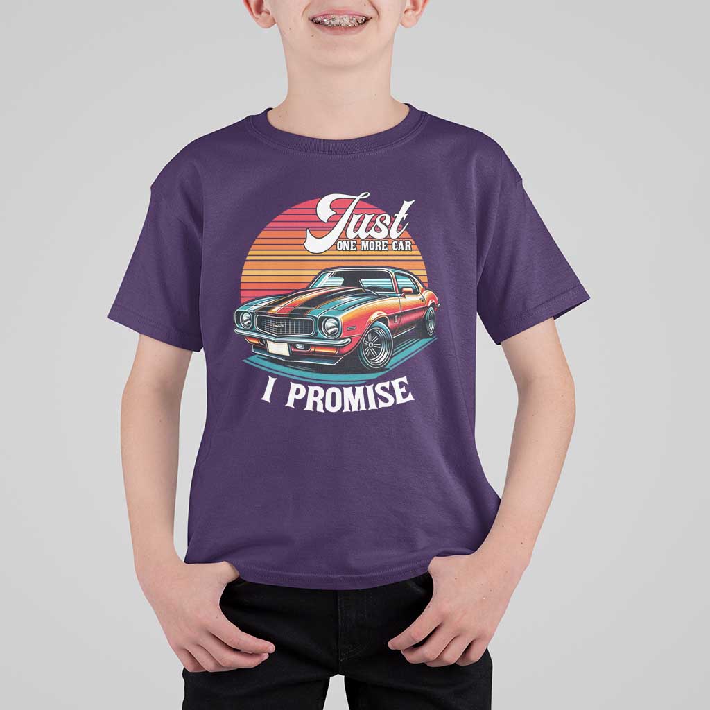 Funny Car Enthusiast T Shirt For Kid Just One More Car I Promise - Wonder Print Shop